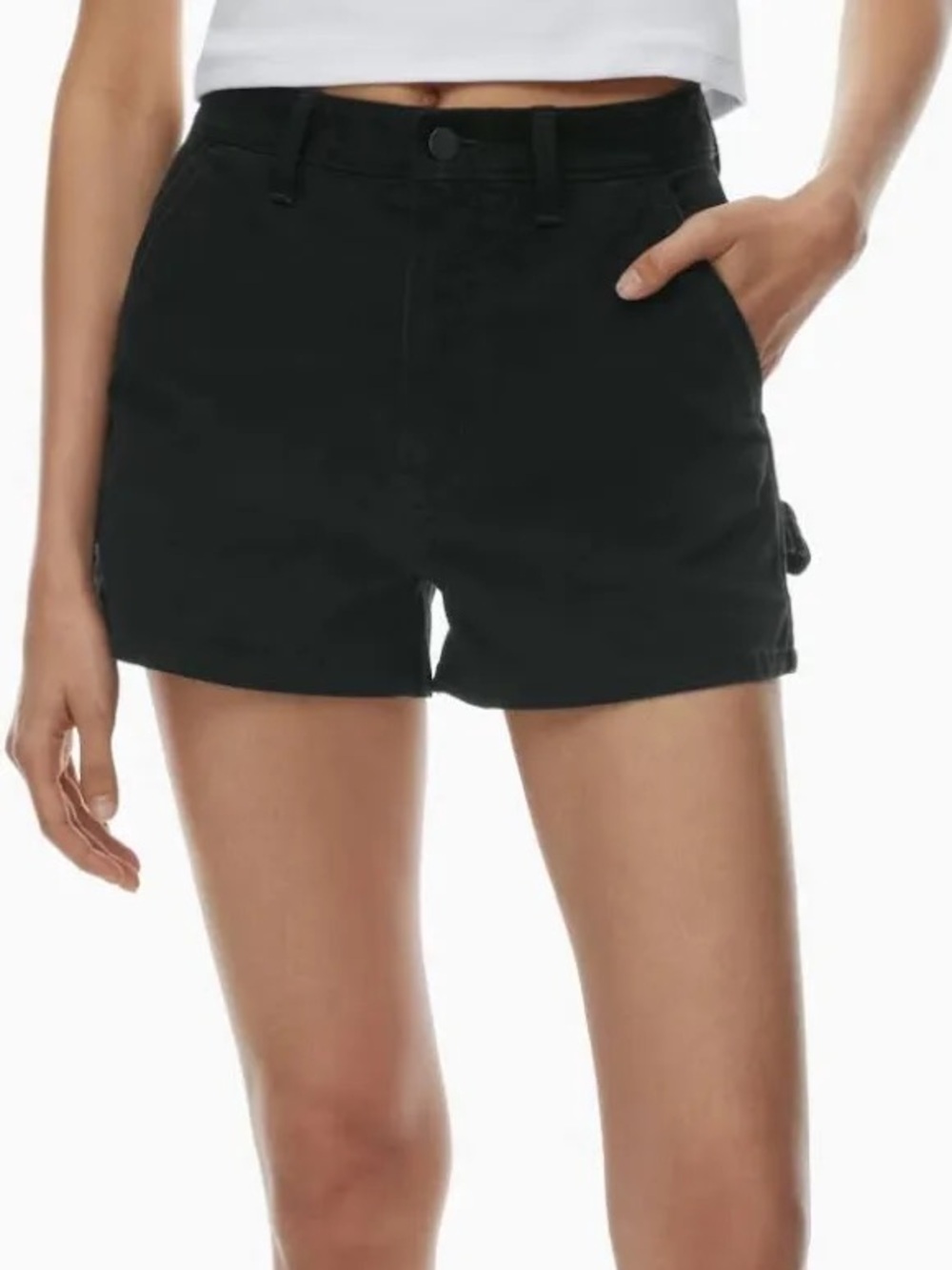 Wilfred Free Black High-Rise Cargo Utility Carpenter Shorts